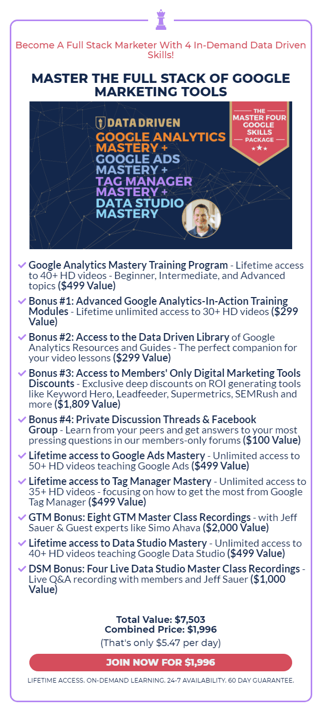 Jeff Sauer - Master The Full Stack of Google Marketing - course content 2