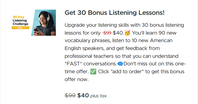 Speak English With Vanessa - 30 Days Listening Challenge - bonus offer